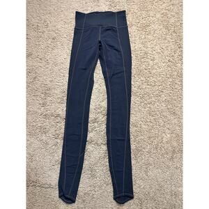 Athleta High-Rise Leggings XS Dark Gray Ribbed Side Panels Performance Tight